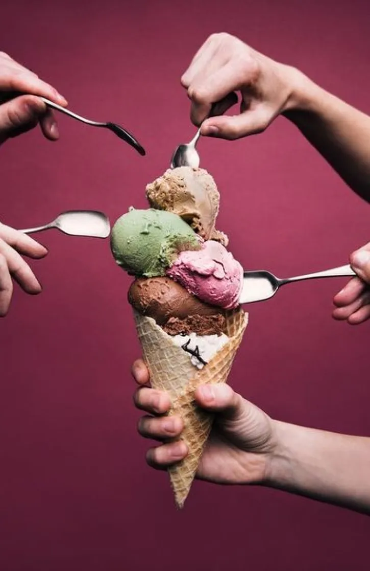 a scoop of strawberry icecream