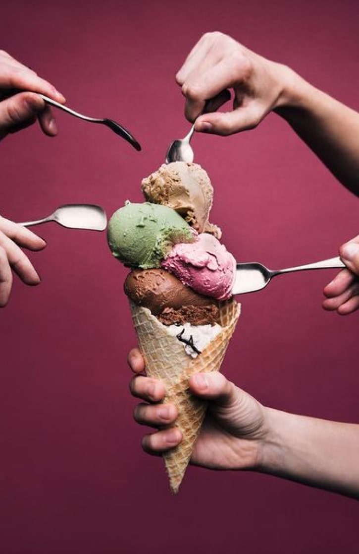 a scoop of strawberry icecream
